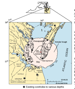 
Chesapeake Bay Impact Structure Map